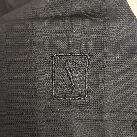 PGA Tour Golf Shirts Men LARGE Lot of 2 Black Tan Short Sleeve Polo Collared - Picture 12 of 16